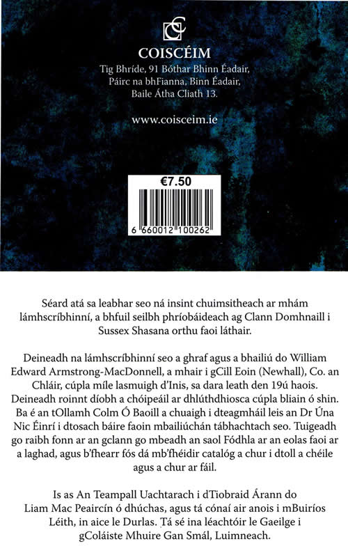 O Chill Chaoi go Cill Eoin Liam Mac Peaircin O Donnel Clan Clann Uí Dhomhnaill William Edward Armstrong Mac Donnell Mac Donnell Archives