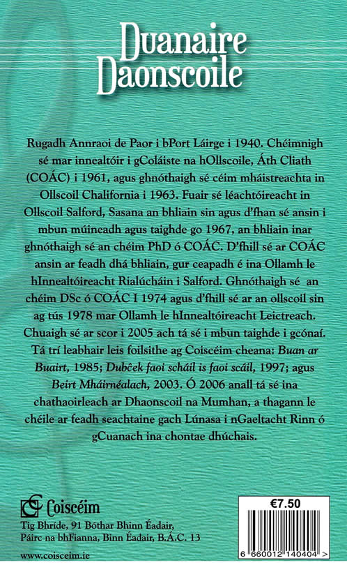 Duanaire Daonscoil le Annraoi de Paor Daonscoil na Mumhan 2014 Cnuasach amhrain agus danta