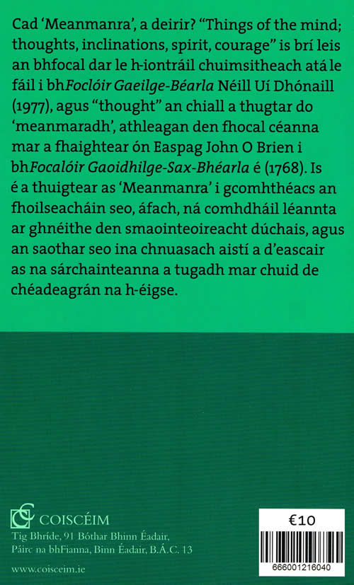 Meanmanra An tSiceolaiocht agus an fhealsunacht curtha in eagar ag Seaghan Mac an tSionnaigh agus Oisin Uibh Eachach