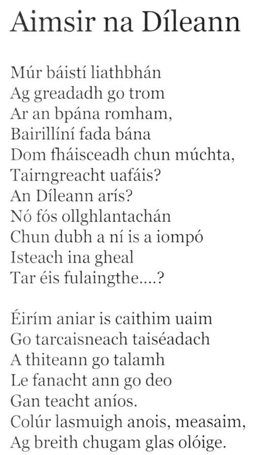 Aimsir na Díleann le Bernadette Nic an tSaoir Gach cearta á chosaint Coiscéim 2011