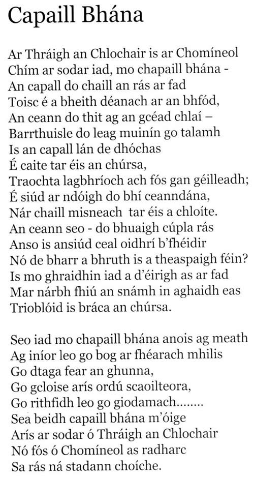 Capaill Bhána le Bernadette Nic an tSaoir gach ceart á chosaint Coiscéim 2011