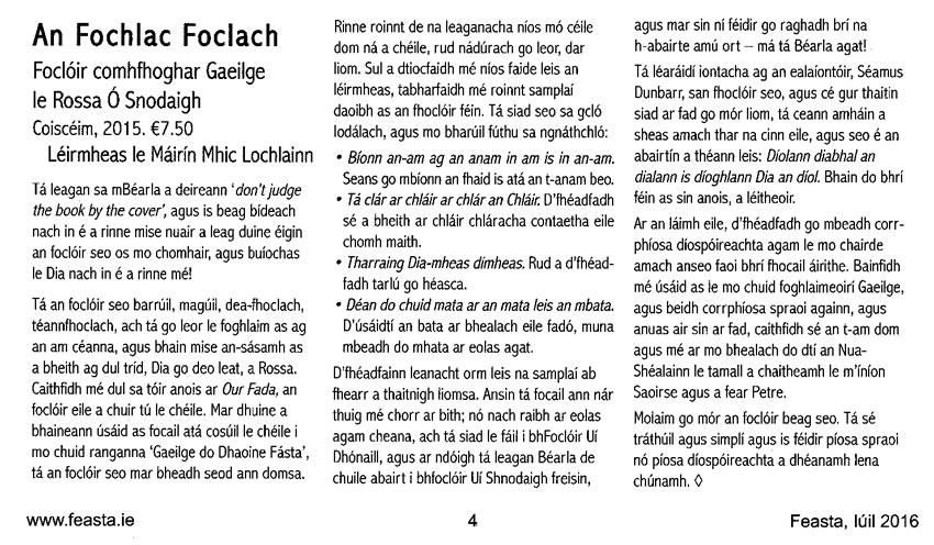 An Fochlac Foclach le Rossa Ó Snodaigh Léirbheas Book Review Gaelic Fun Dictionary